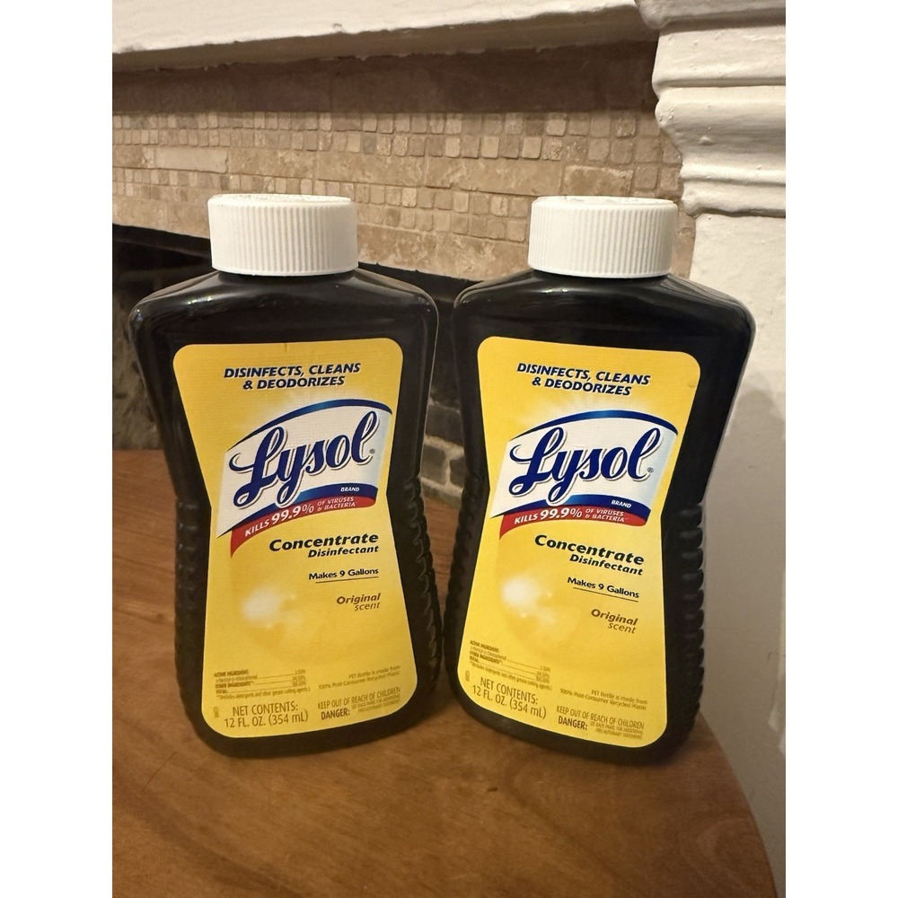 (2) Lysol Concentrate Disinfectant Original Scent 12 fl oz  Each Makes 9 Gallons